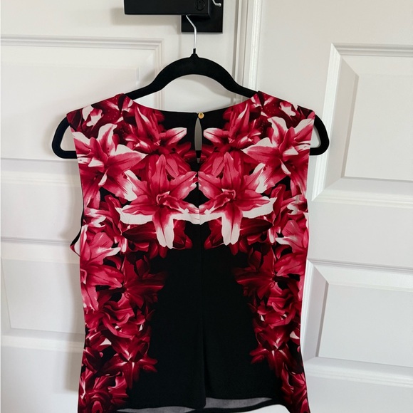 Calvin Klein Black and Red Floral Blouse - Picture 1 of 2